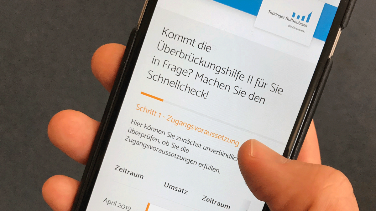 Schnellcheck Fur Die Uberbruckungshilfe Ii Ist Online Thuringer Aufbaubank